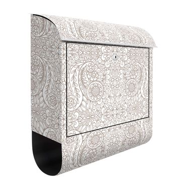 Letterbox - Detailed Art Nouveau Pattern In Gray Beige