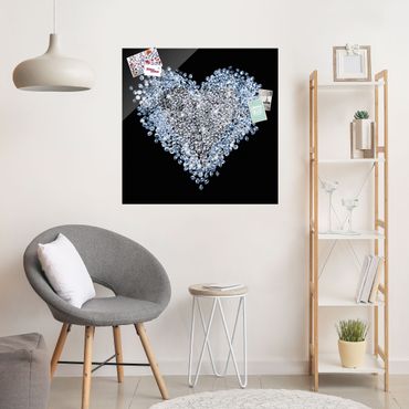 Glass print - Diamond Heart