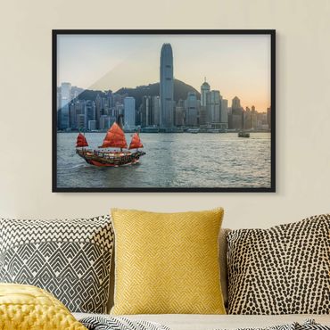 Framed poster - Junk In Victoria Harbour