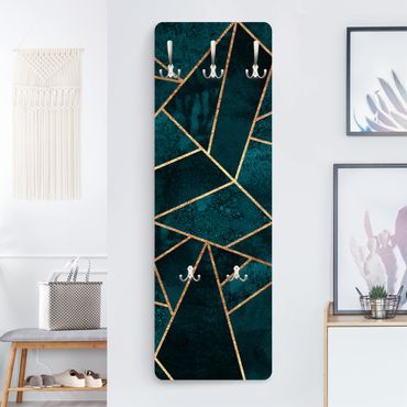 Coat rack modern - Dark Turquoise With Gold