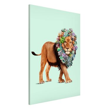 Magnetic memo board - Lion With Succulents