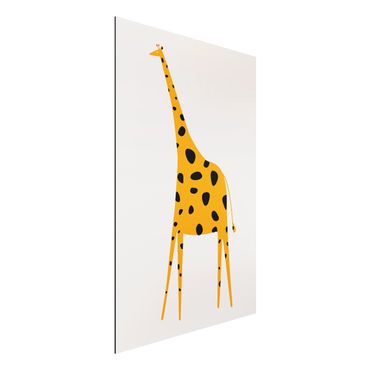 Alu-Dibond print - Yellow Giraffe