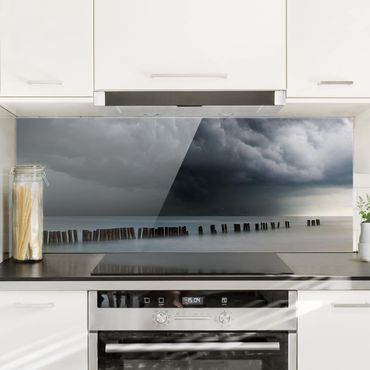 Glass Splashback - Storm Clouds Over The Baltic Sea - Panoramic