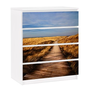 Adhesive film for furniture IKEA - Malm chest of 4x drawers - Dune Path On Sylt