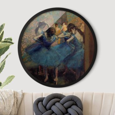 Circular framed print - Edgar Degas - Blue Dancers