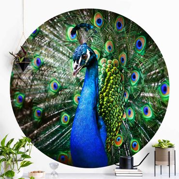 Self-adhesive round wallpaper - Noble Peacock