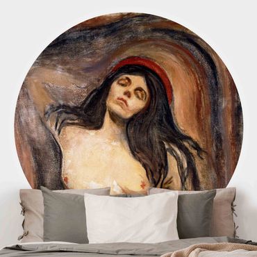 Self-adhesive round wallpaper - Edvard Munch - Madonna
