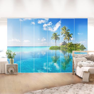 Sliding panel curtains set - Tropical Paradise