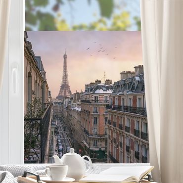 Window decoration - The Eiffel Tower In The Setting Sun
