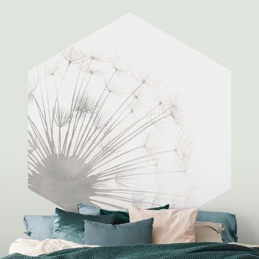 Self-adhesive hexagonal pattern wallpaper - A Touch Dandelion