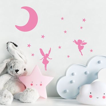 Wall sticker - Complementery Set Moon With Fairies
