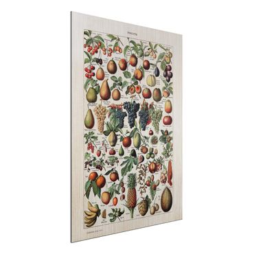 Print on aluminium - Vintage Board Fruits