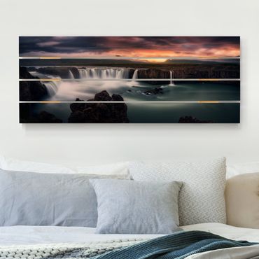 Print on wood - Goðafoss Waterfall In Iceland