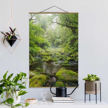 Fabric print with poster hangers - Bay Of Plenty