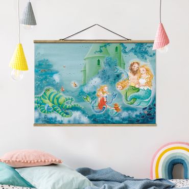 Fabric print with poster hangers - The Sea Horse Is Allowed To Stay