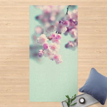 Cork mat - Colourful Cherry Blossoms - Portrait format 1:2