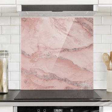 Splashback - Colour Experiments Marble Light Pink And Glitter - Square 1:1