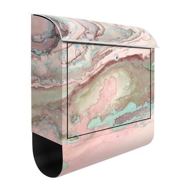 Letterbox - Colour Experiments Marble Light Pink And Turquoise
