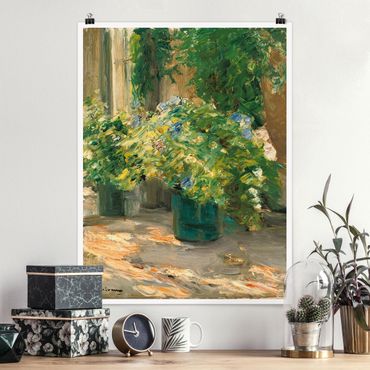 Poster art print - Max Liebermann - Flower Pots In Front Of The House