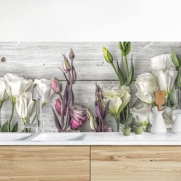 Kitchen wall cladding - Tulip Rose Shabby Wood Look