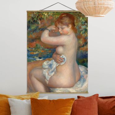 Fabric print with poster hangers - Auguste Renoir - After the Bath
