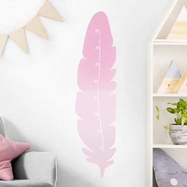 Wall sticker height chart for kids - Feather Pink