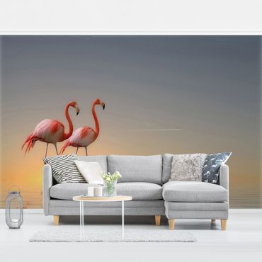 Wallpaper - Flamingo Love