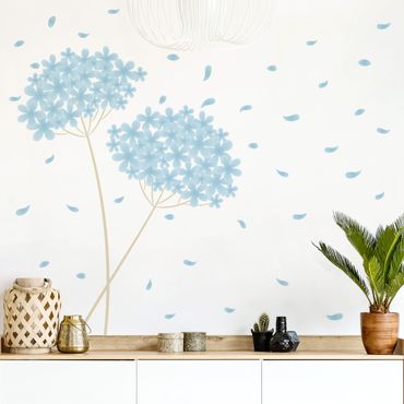 Wall sticker - Dreamlike Flowers In The Wind In Blue