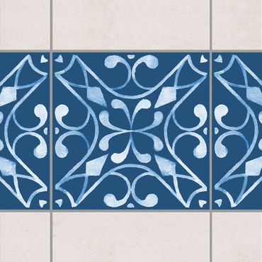 Tile sticker - Pattern Dark Blue White Series No.3
