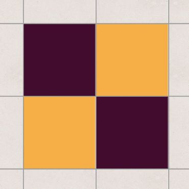 Tile sticker - Colour Set Aubergine Yellow
