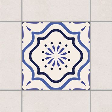 Tile sticker - Mediterranean tile white blue