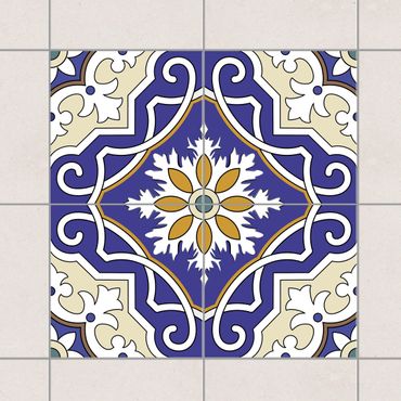 Tile sticker - Tile Sticker Set - Ornament from 4 Spanish tiles
