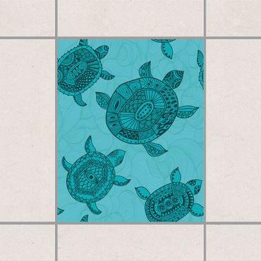 Tile sticker - Polynesian sea turtles