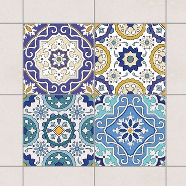 Tile sticker - 4 Spanish tiles ornaments