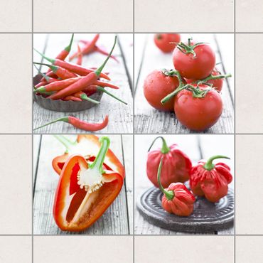 Tile sticker - Red Vegetables