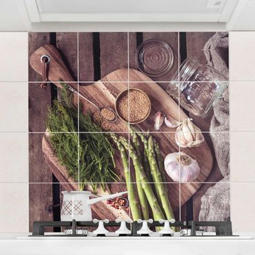 Tile sticker - Asparagus Rustic