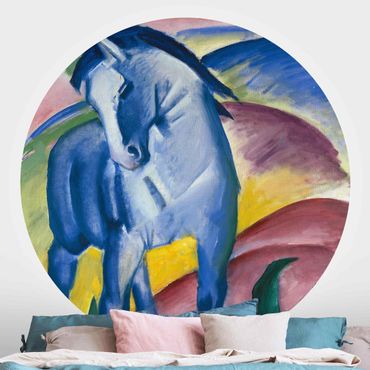 Self-adhesive round wallpaper - Franz Marc - Blue Horse I