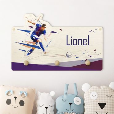 Coat rack for children - Footballer Storming Ahead With Customised Name