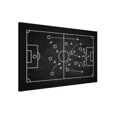 Magnetic memo board - Football Strategy On Blackboard - Landscape format 3:2