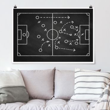 Poster art print - Football Strategy On Blackboard