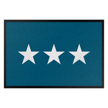 Doormat - Three Stars Blue