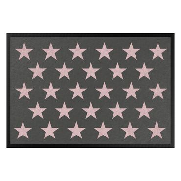 Doormat - Stars Staggered Anthracite Rosé