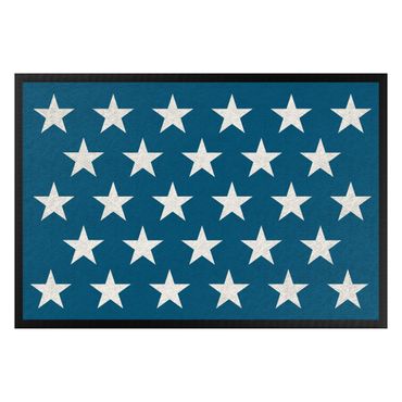 Doormat - Stars Staggered Blue