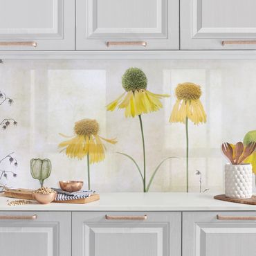 Kitchen wall cladding - Yellow Helenium