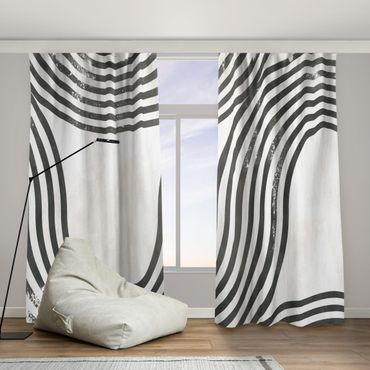 Curtain - Geometrical Waves Black And White II