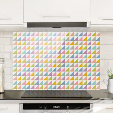 Splashback - Geometrical Pattern With Triangles Colourful  - Landscape format 3:2