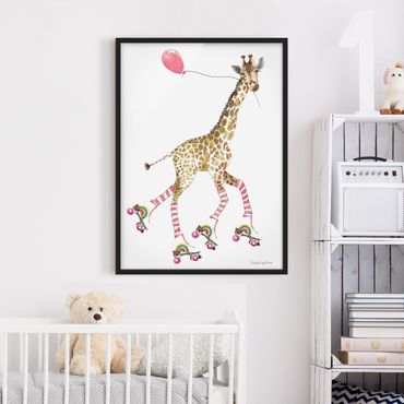 Framed poster - Giraffe on a joy ride