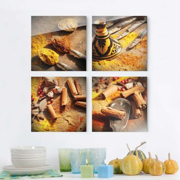 Glass print 4 parts - Oriantal Spices