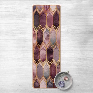 Yoga mat - Stained Glass Geometric Rose Gold