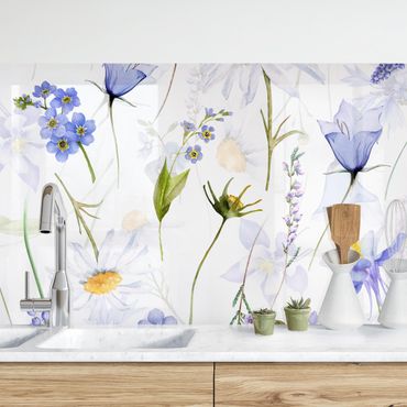 Kitchen wall cladding - Meadow With Bluebells